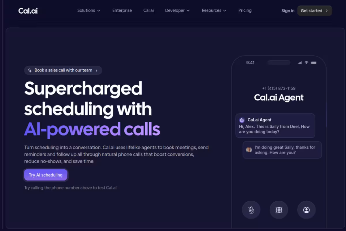 Cal.AI homepage screenshot