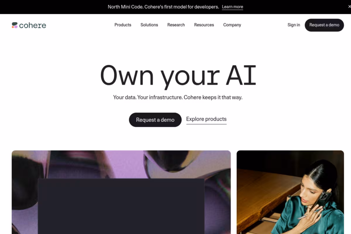 Cohere homepage screenshot