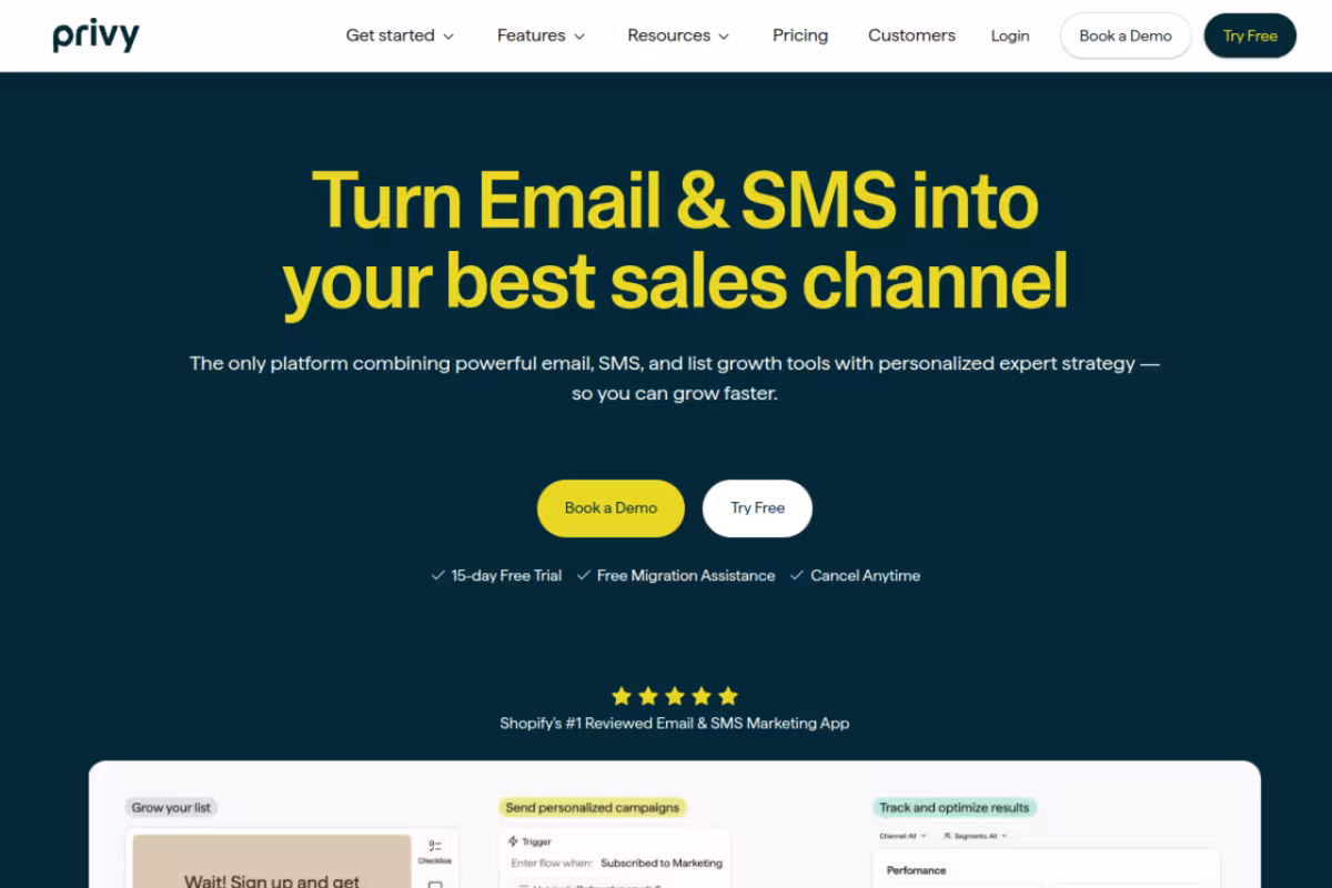 Privy homepage screenshot