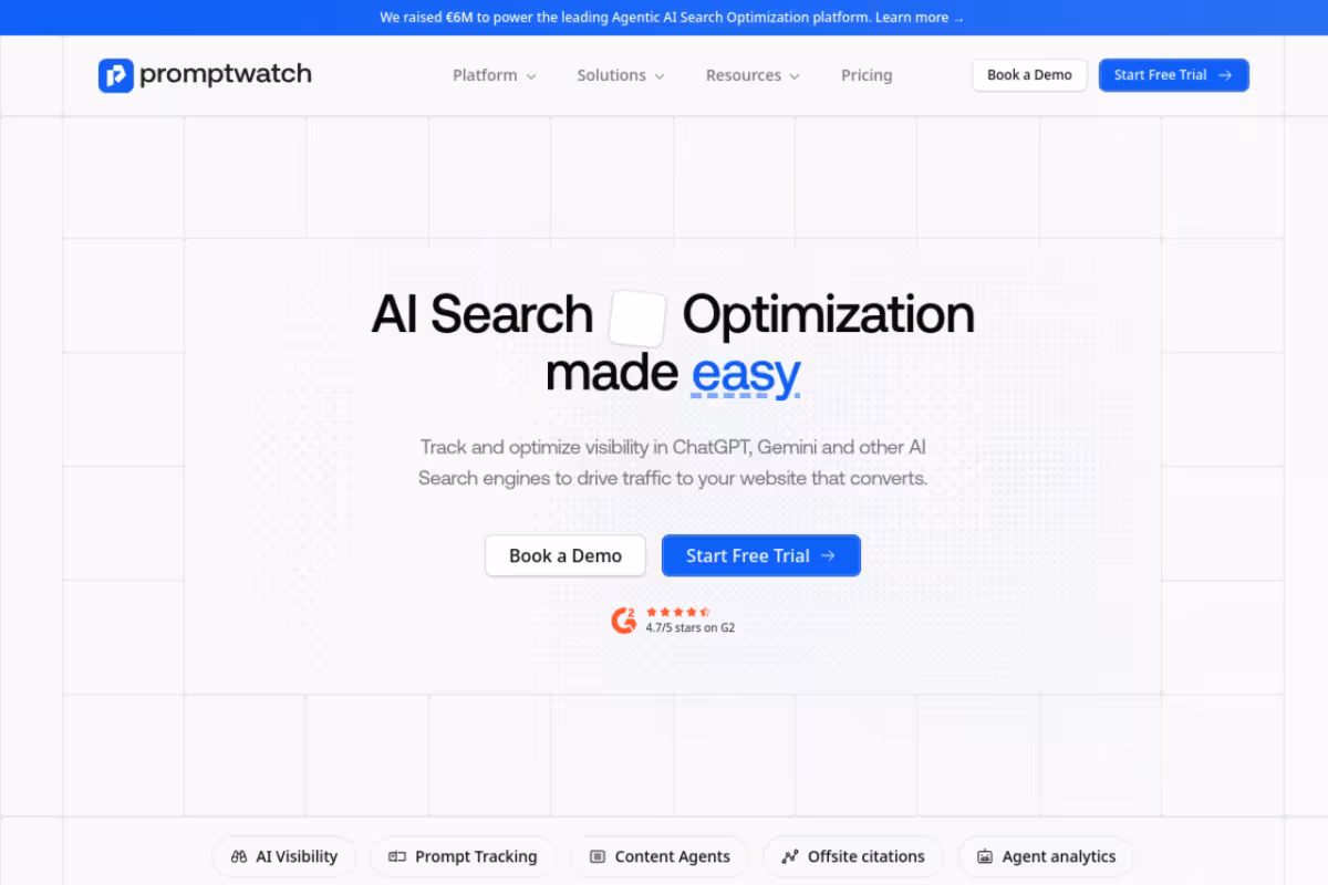 Promptwatch homepage screenshot