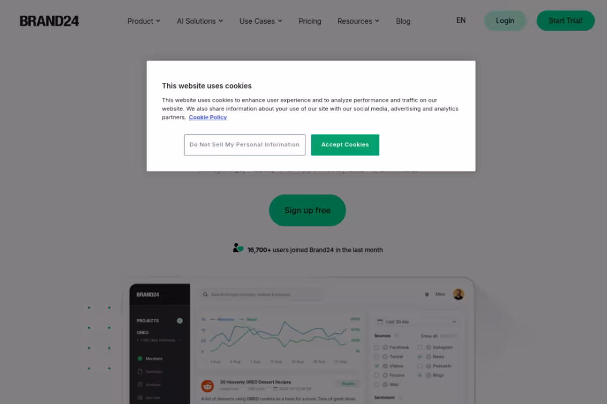 Brand24 homepage screenshot