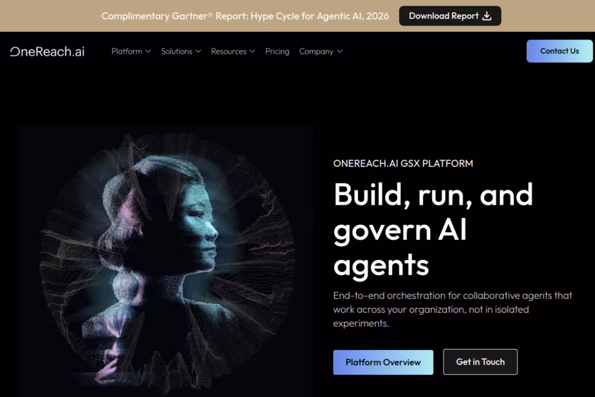 OneReach homepage screenshot