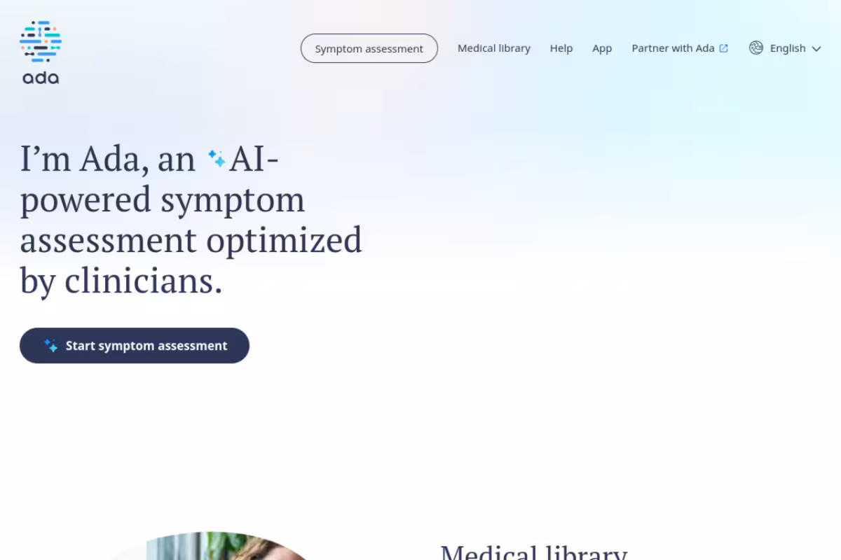 Ada Health homepage screenshot