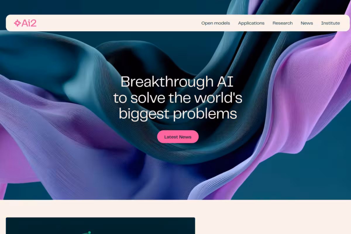 Ai2 homepage screenshot