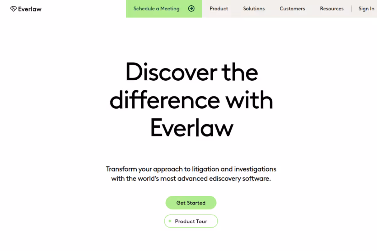 Everlaw homepage screenshot