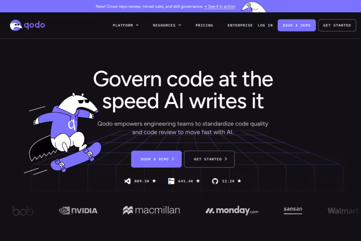 Qodo homepage screenshot