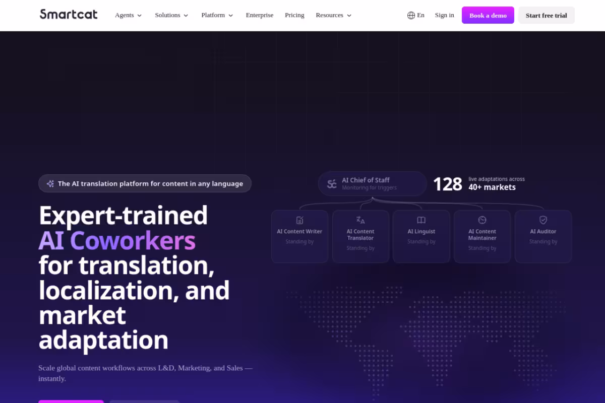 Smartcat homepage screenshot