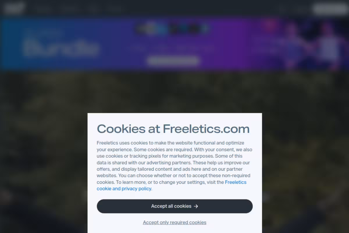 Freeletics homepage screenshot