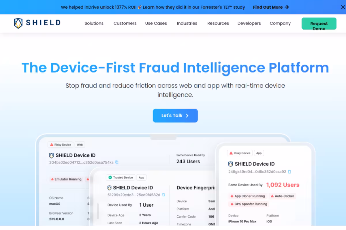 SHIELD homepage screenshot