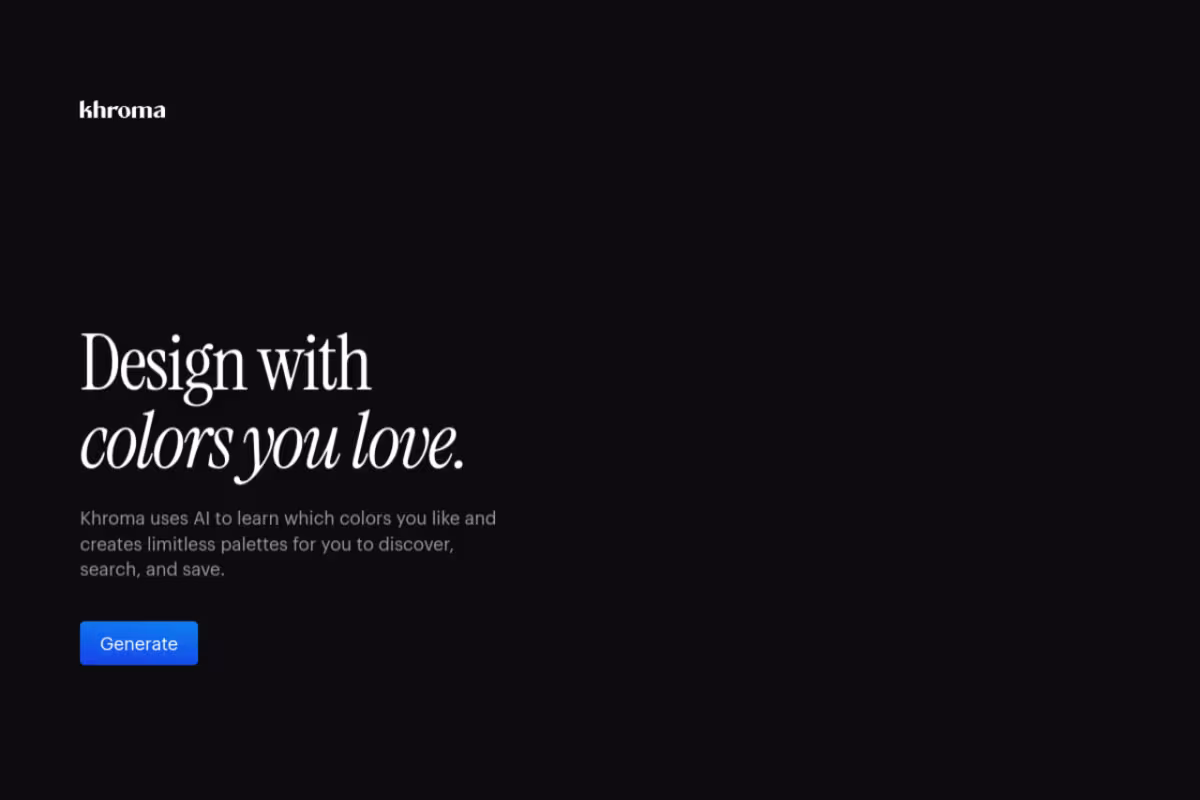 Khroma homepage screenshot