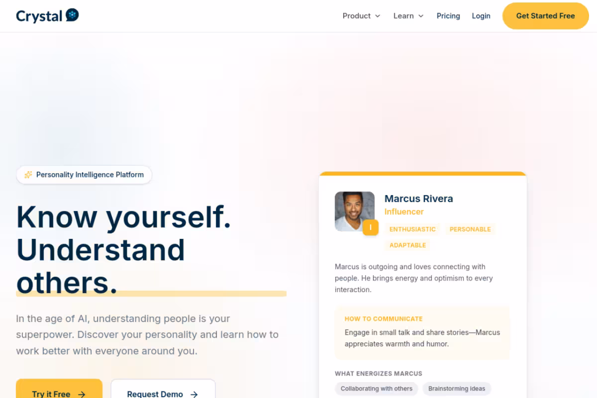 Crystal homepage screenshot