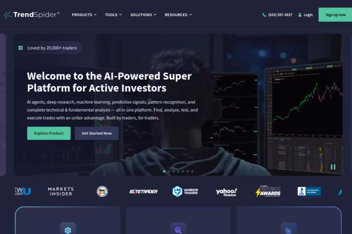 Trendspider homepage screenshot