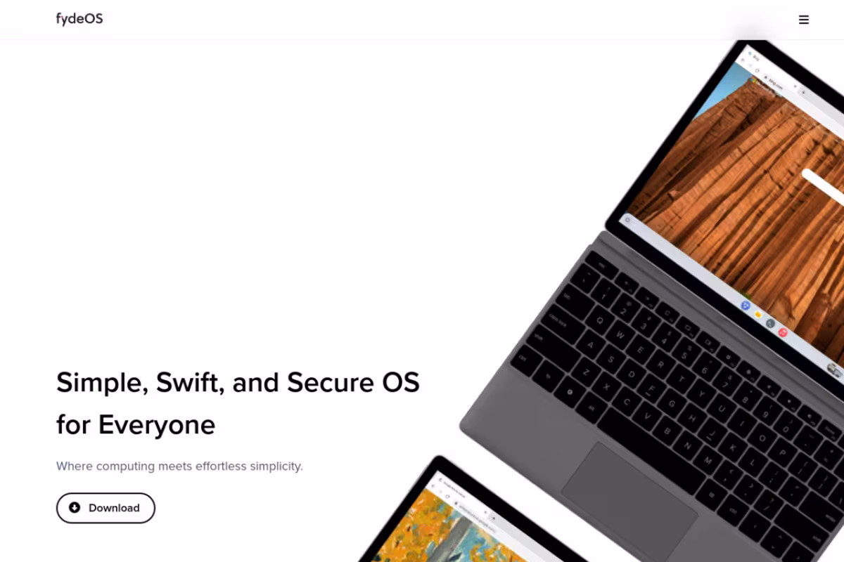 FydeOS AI homepage screenshot