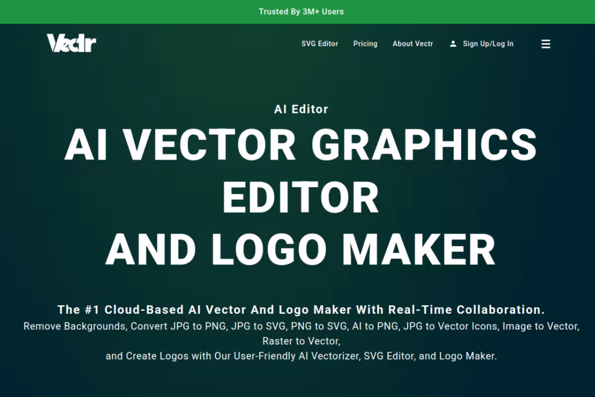 Vectr homepage screenshot