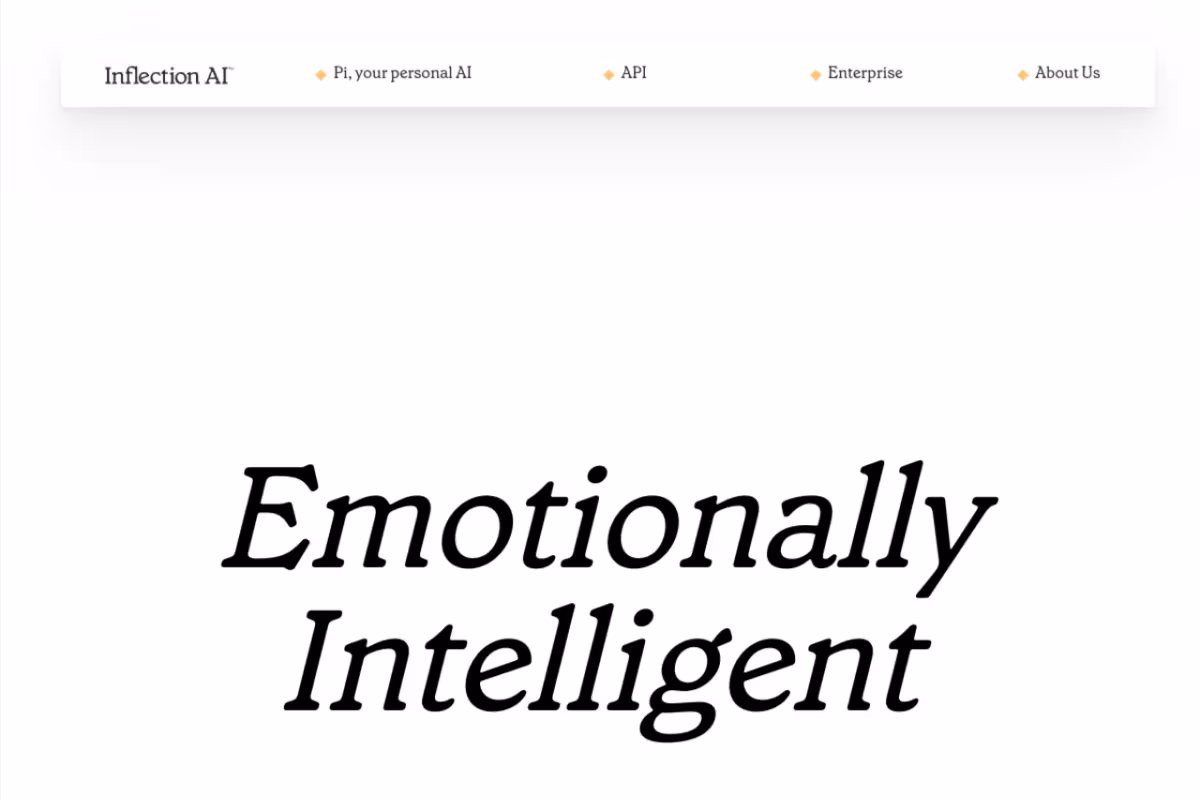 Inflection homepage screenshot