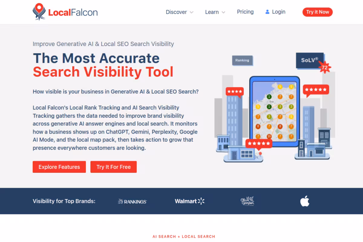 Local Falcon homepage screenshot