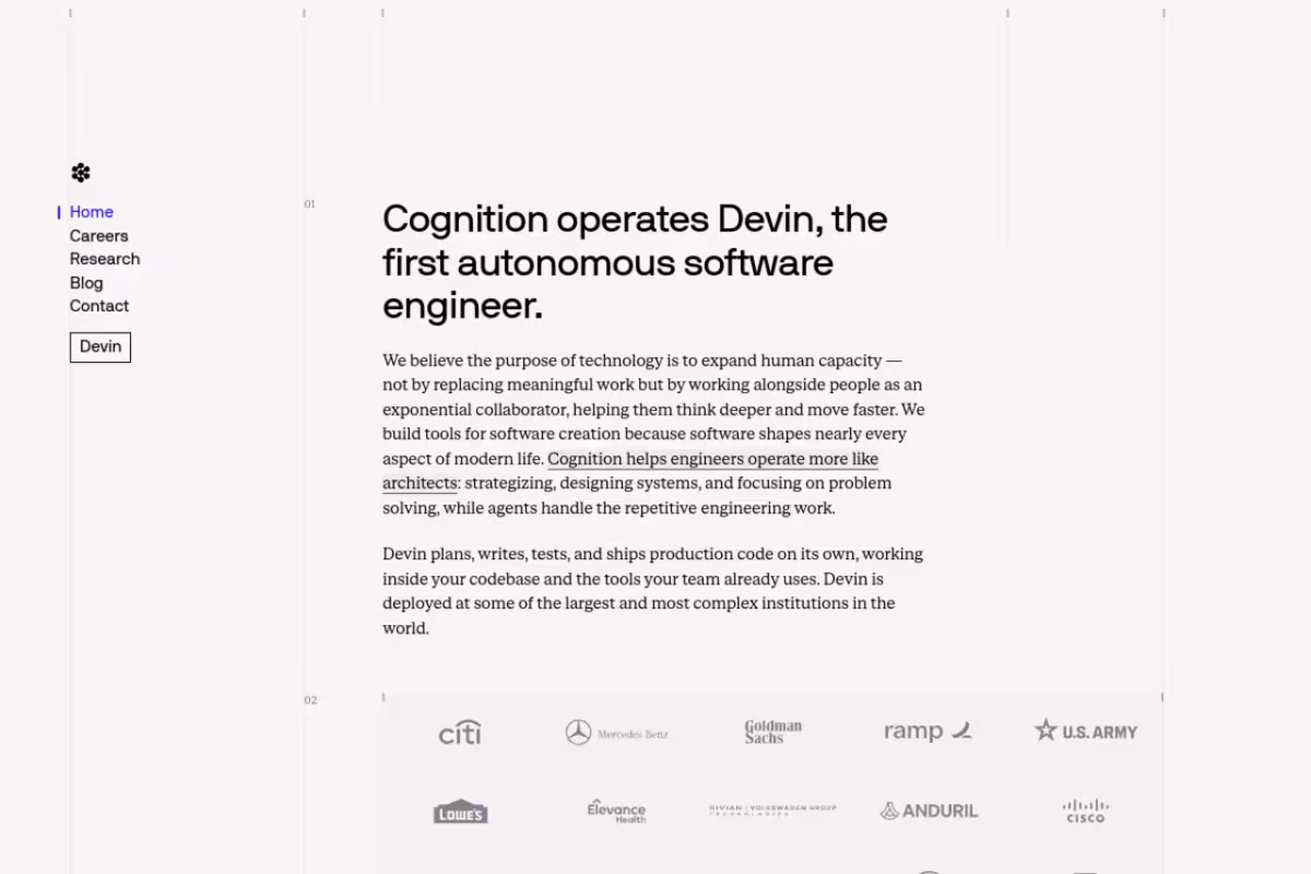 Cognition homepage screenshot
