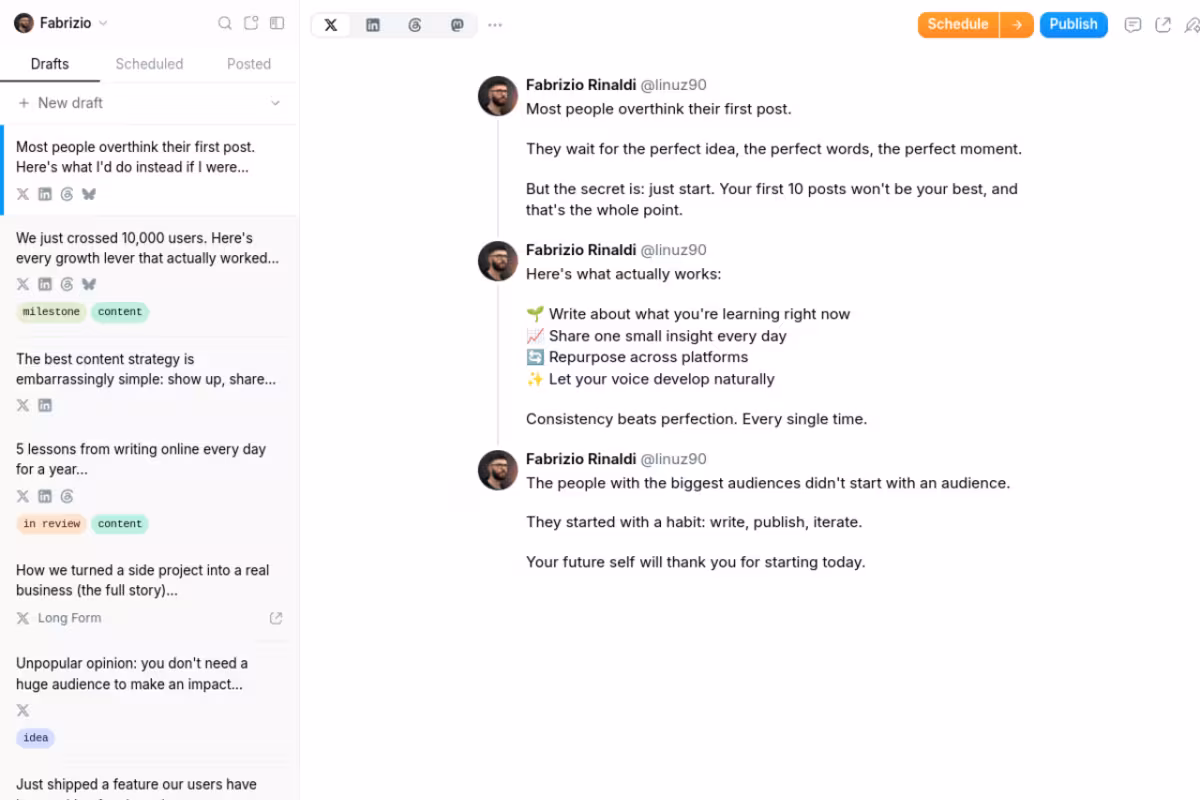 Typefully homepage screenshot