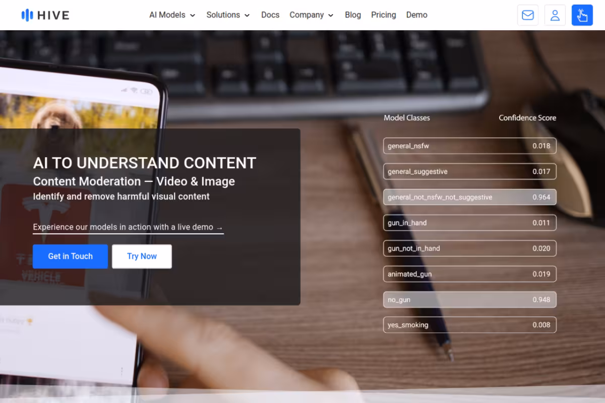 Hive homepage screenshot