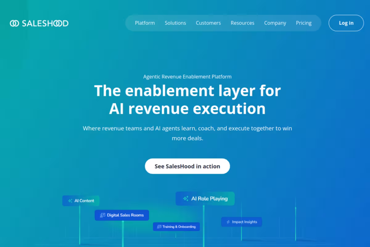 SalesHood homepage screenshot