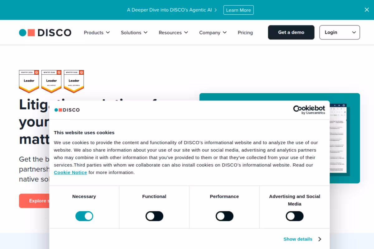 Csdisco homepage screenshot