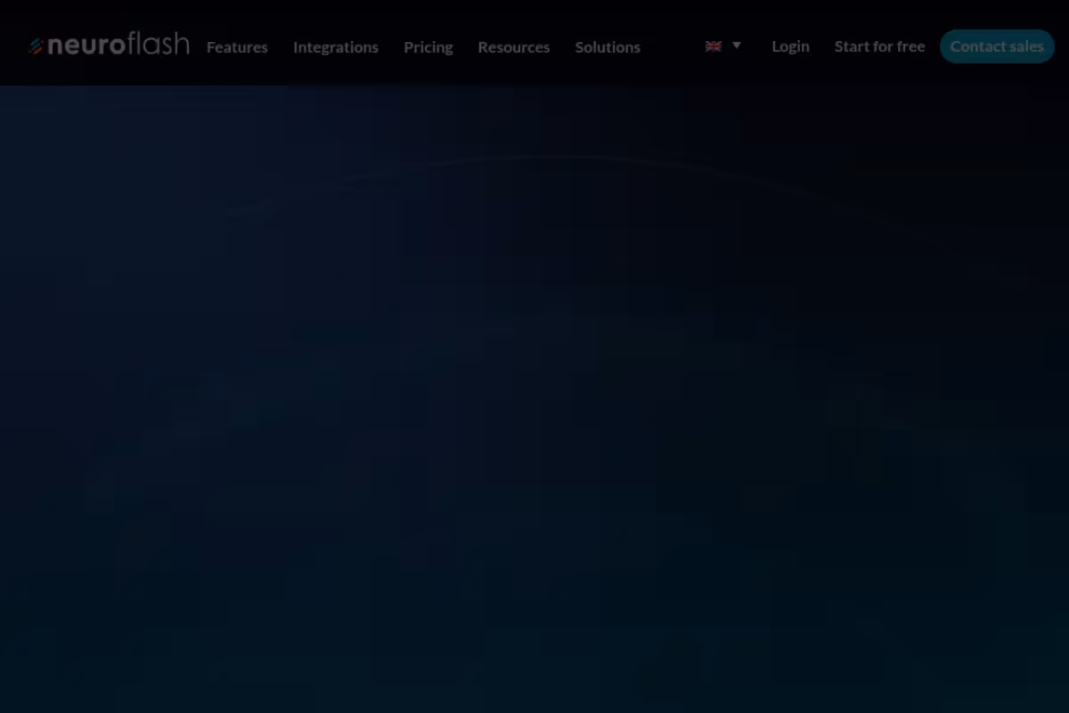 Neuroflash homepage screenshot