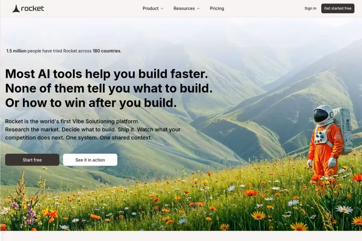 Rocket homepage screenshot