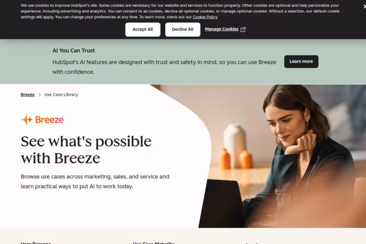Breeze AI homepage screenshot