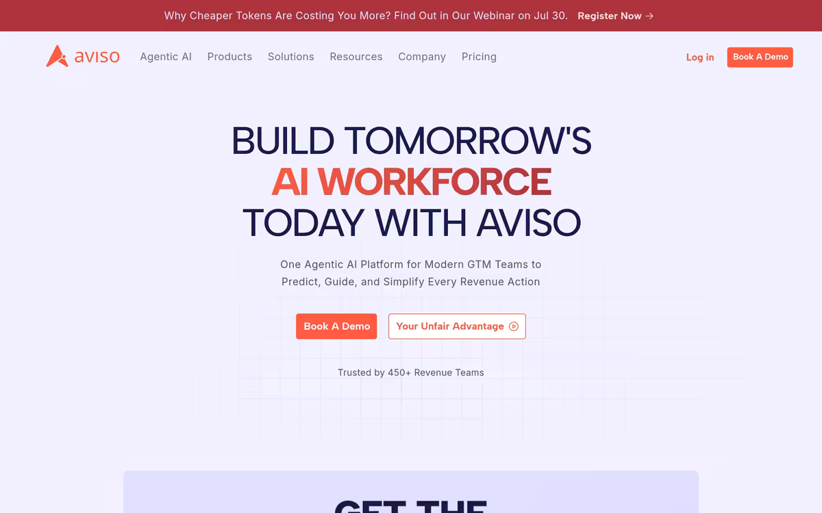 Aviso homepage screenshot