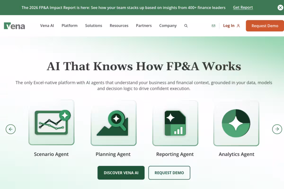 Vena homepage screenshot