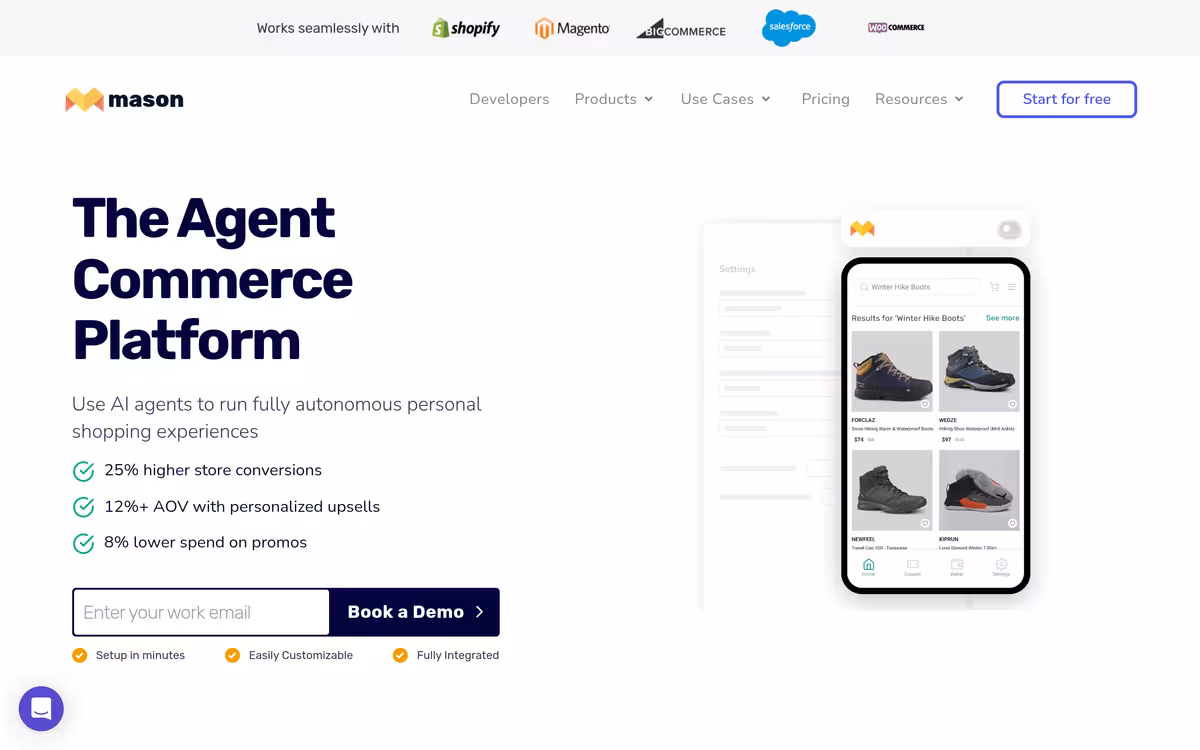 Mason.io homepage screenshot