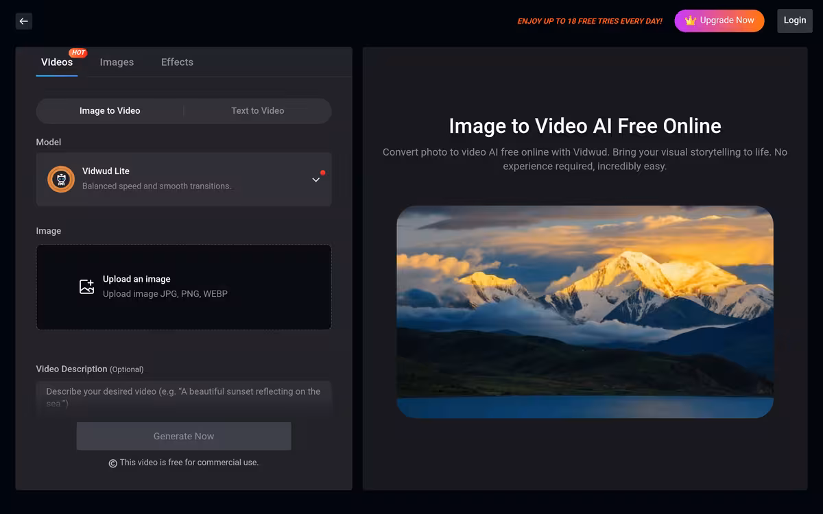 Vidwud homepage screenshot