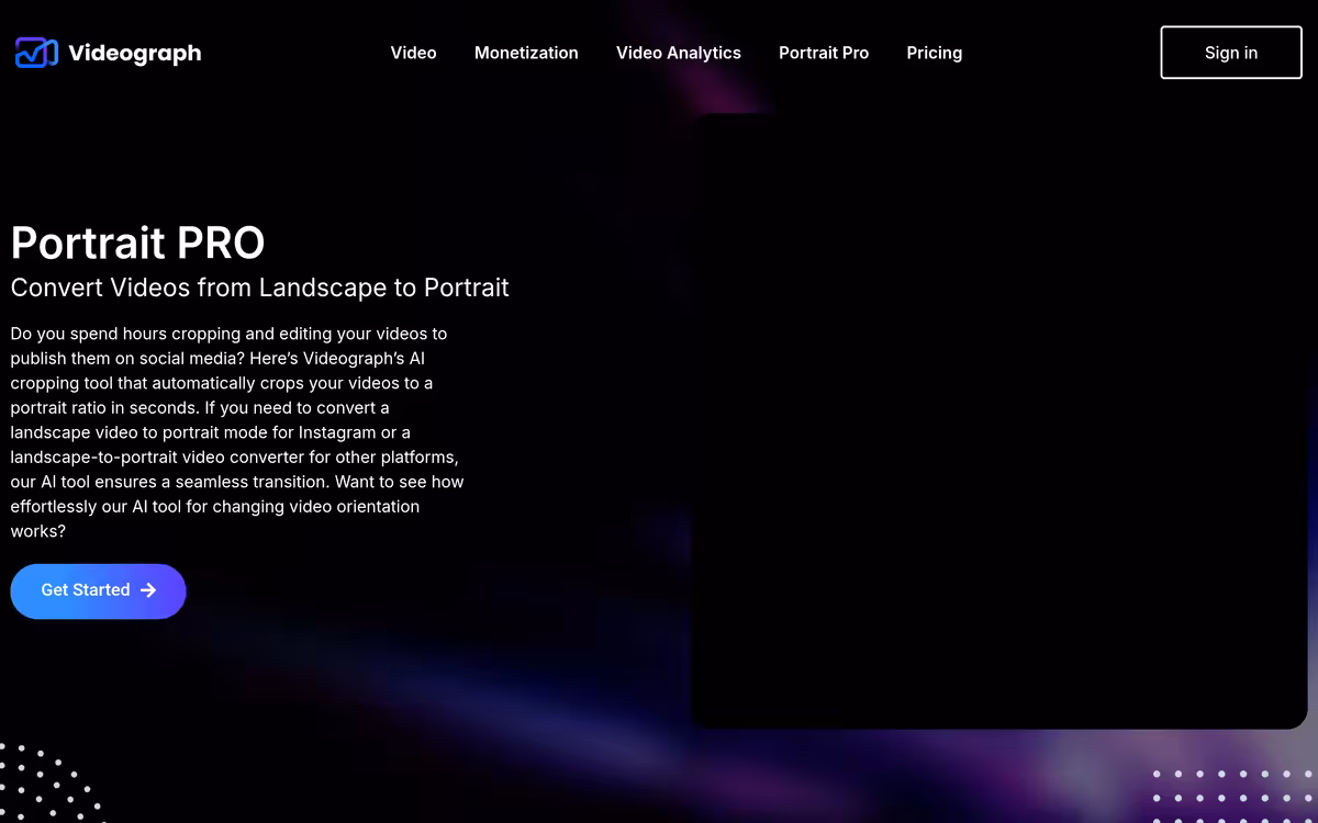 Videograph homepage screenshot