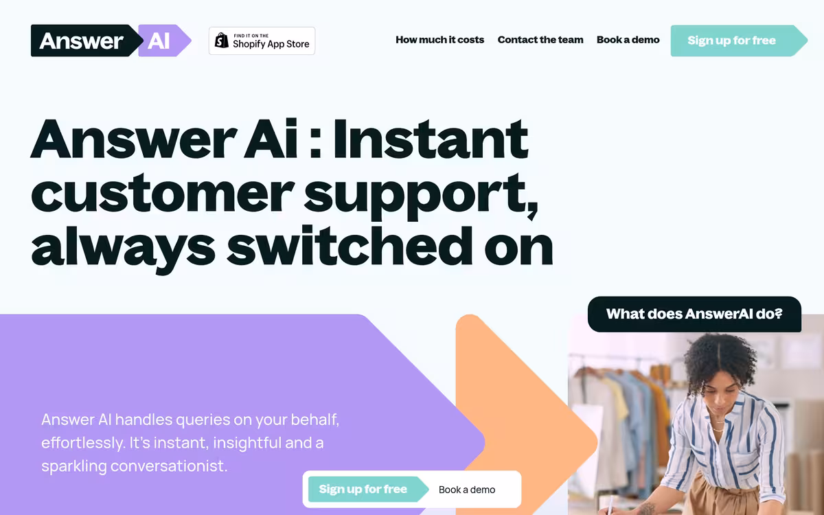 Answerai homepage screenshot