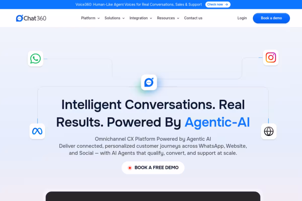 Chat360 homepage screenshot