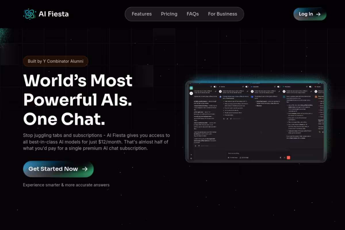 AI Fiesta homepage screenshot