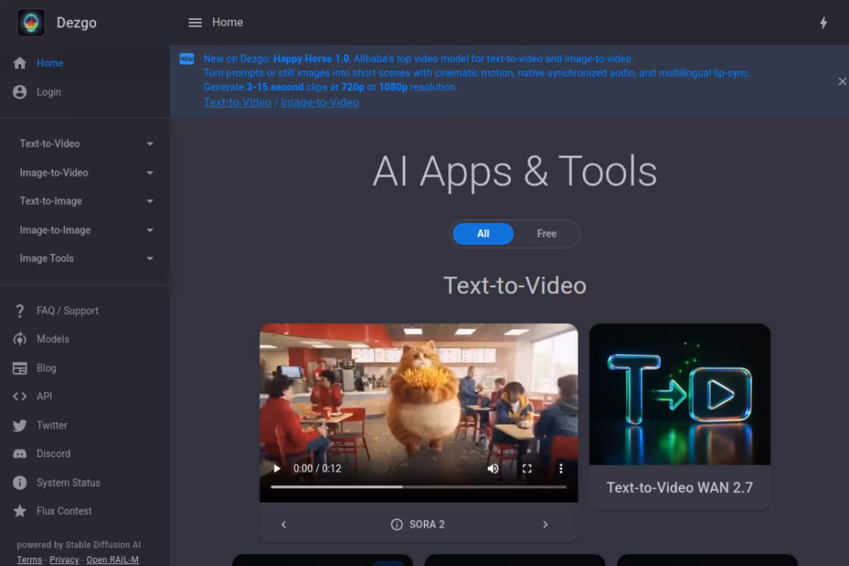 Dezgo homepage screenshot