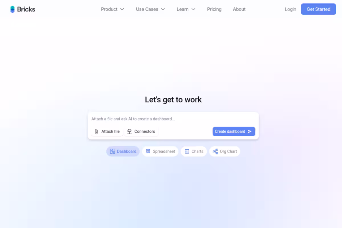 Bricks homepage screenshot