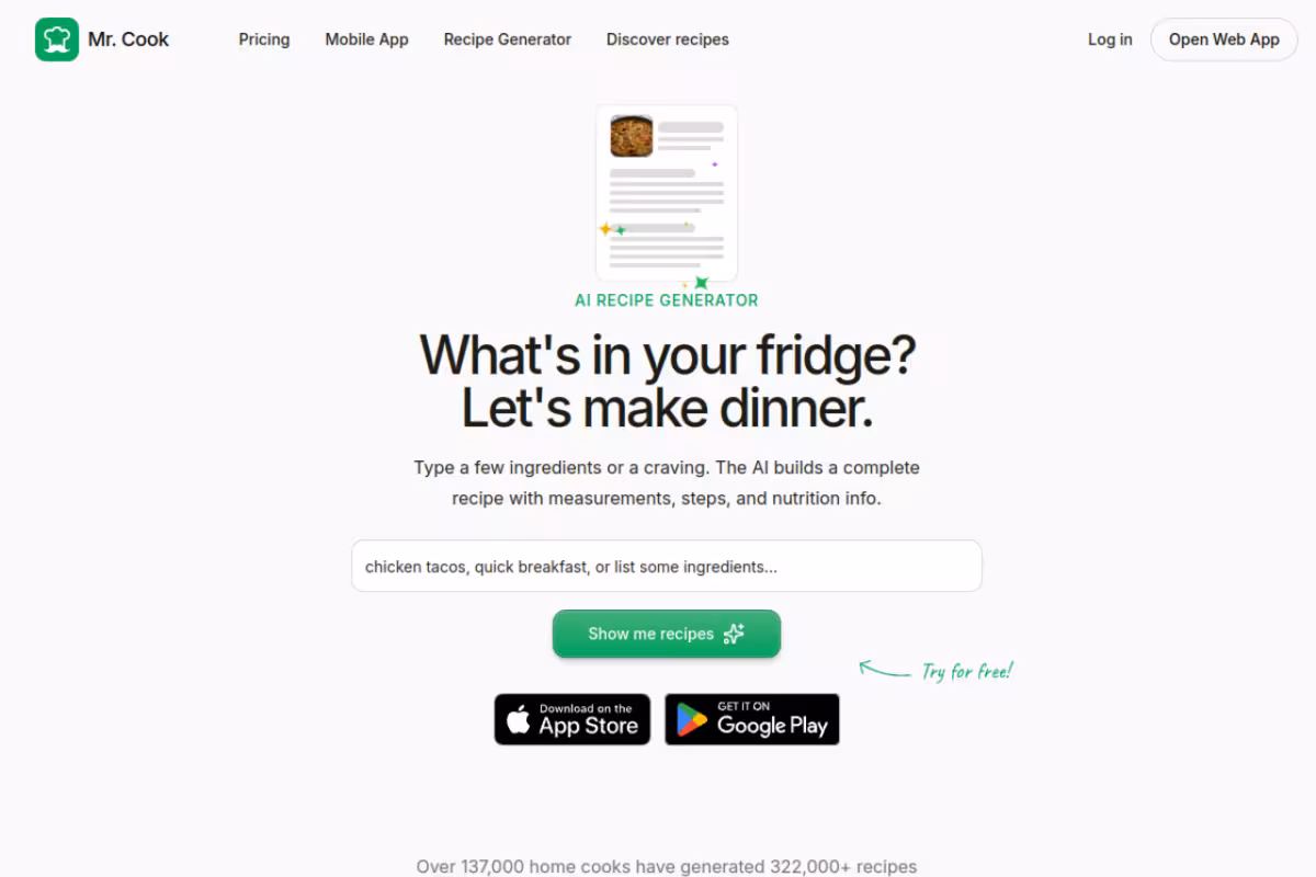Mr. Cook homepage screenshot