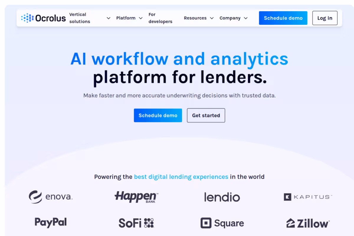 Ocrolus homepage screenshot