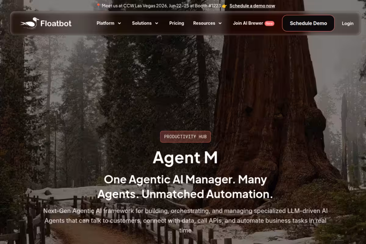 Agent M homepage screenshot