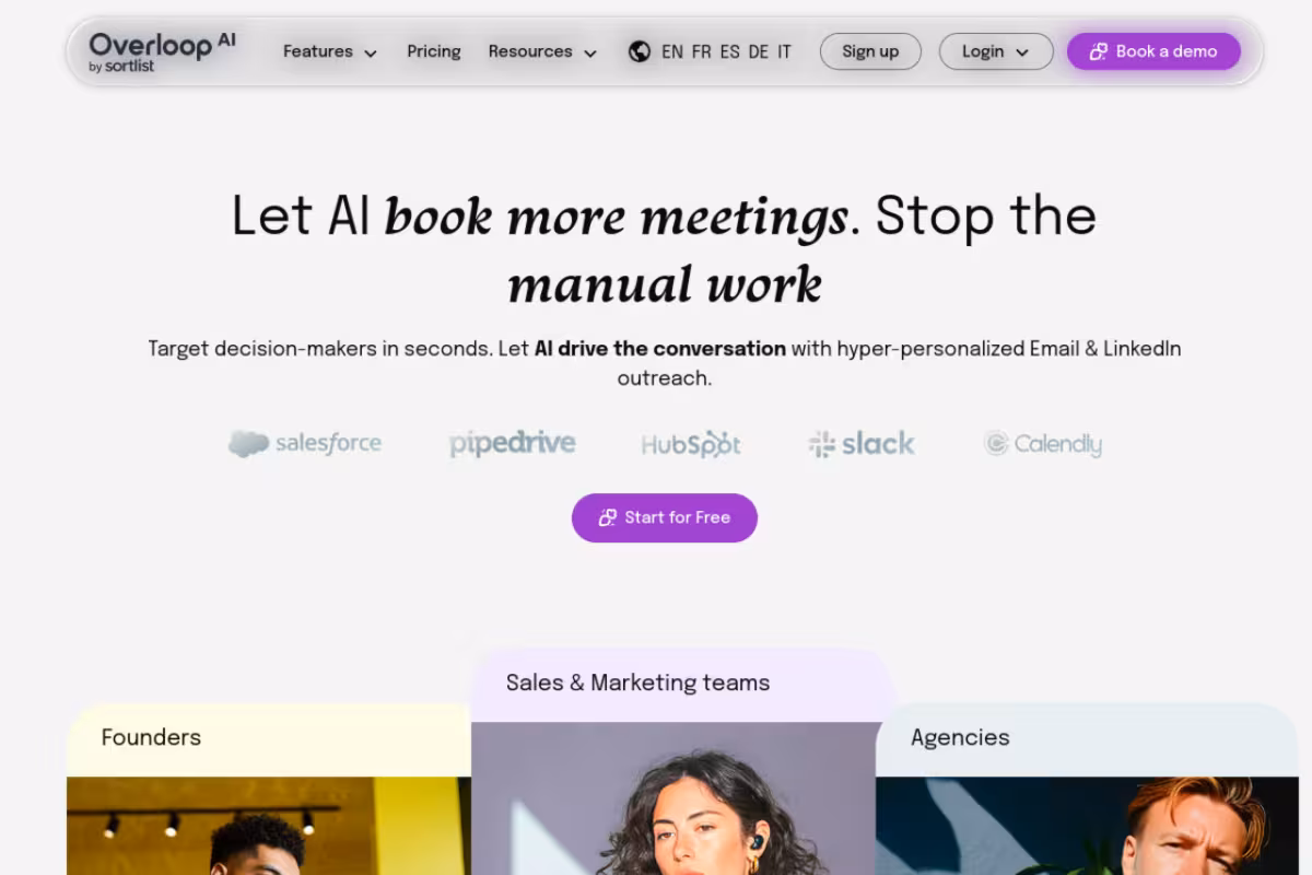 Overloop AI homepage screenshot