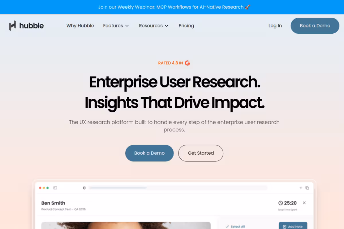 Hubble.team homepage screenshot