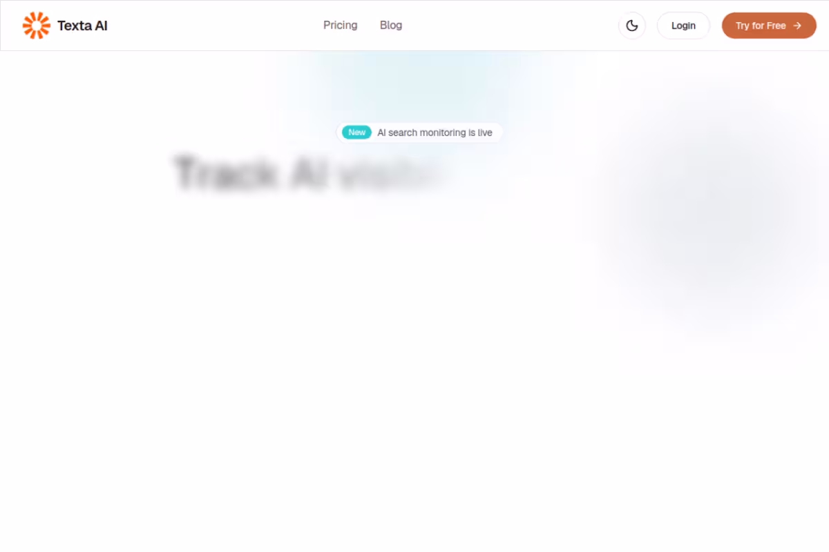 Texta homepage screenshot