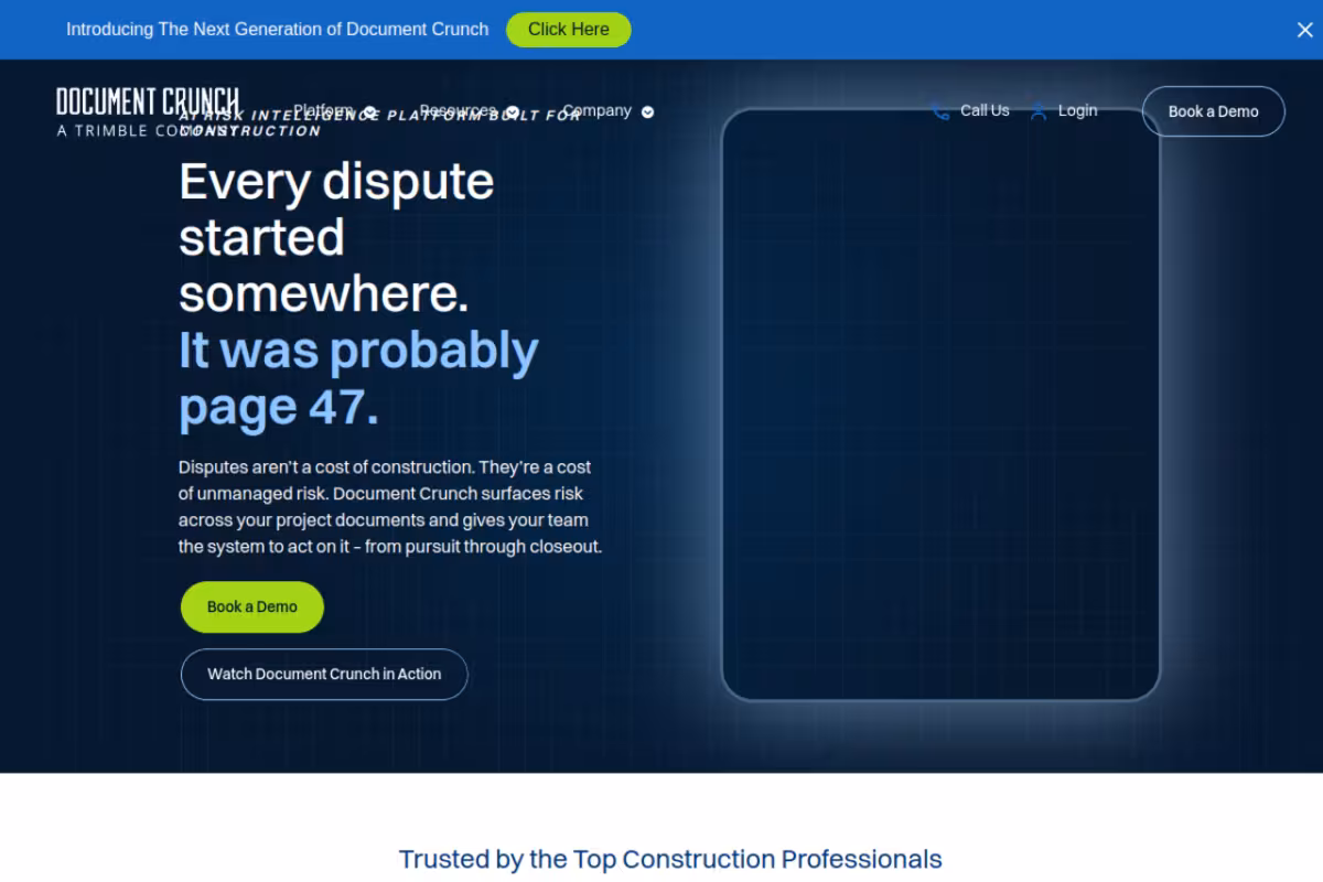 Document Crunch homepage screenshot