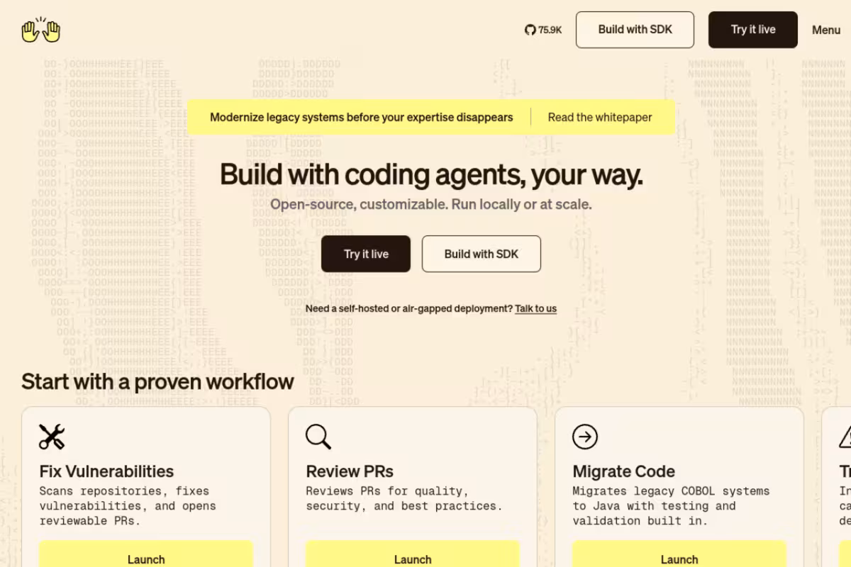 All Hands AI homepage screenshot