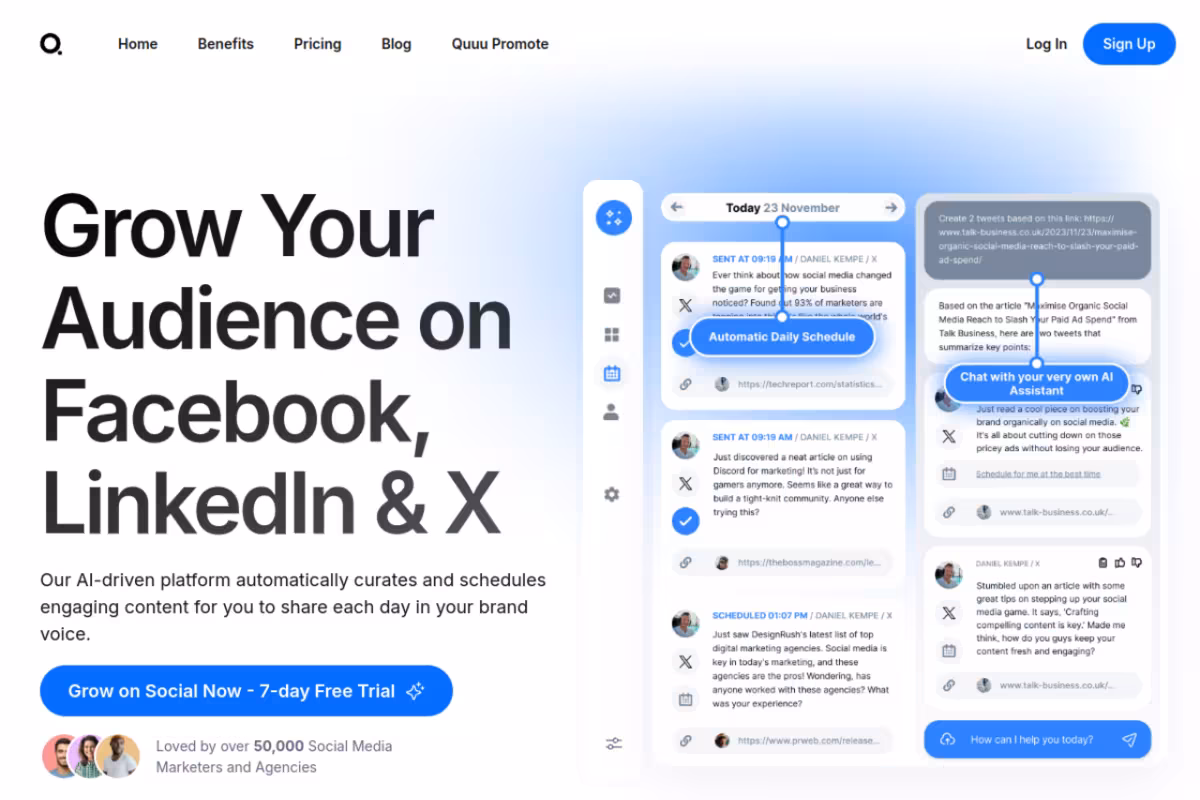 Quuu homepage screenshot
