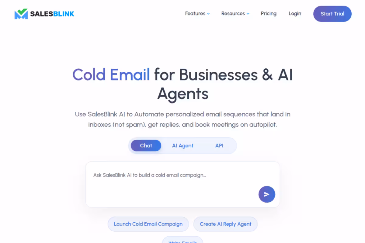 SalesBlink homepage screenshot