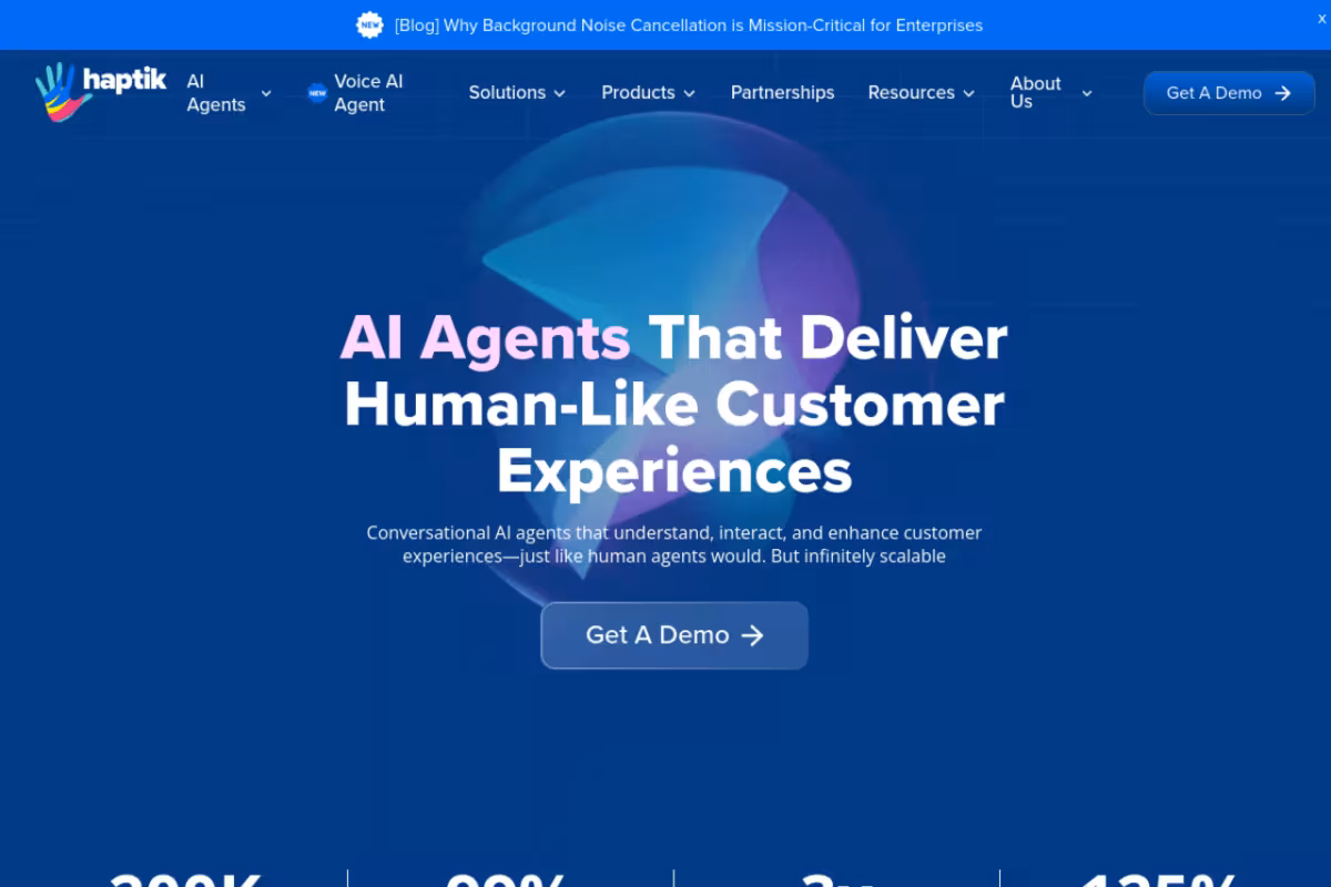Haptik homepage screenshot