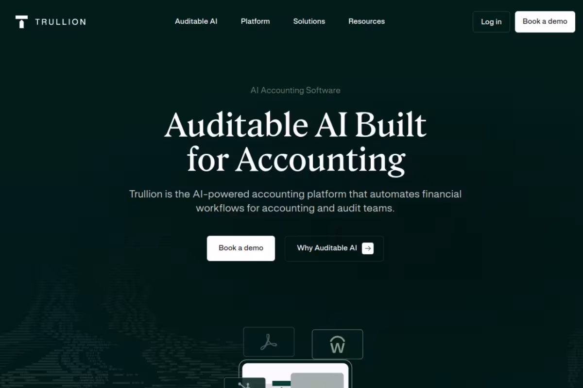Trullion homepage screenshot